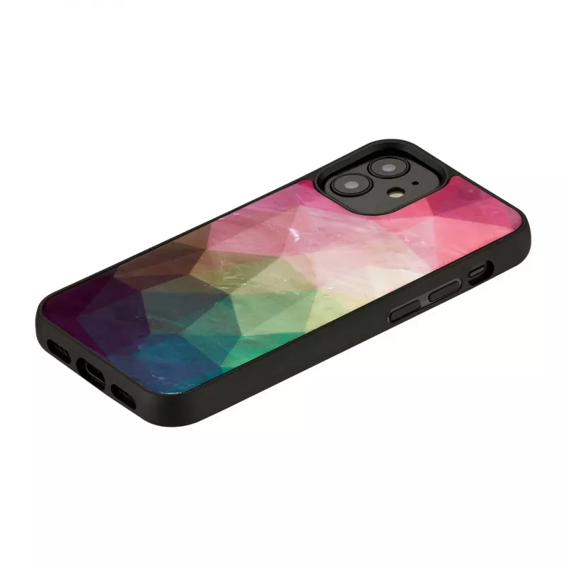 Protective phone case iKins for Apple iPhone 12 mini — water flower design, black