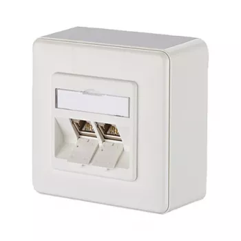 METZ CONNECT BTR E-DAT Module 8/8(8) AP - Wall Box - RJ-45 X 2 - Pure White, RAL 9010 (1309120002-E)