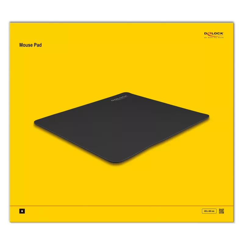 Mouse Pad DeLOCK 12152 Black 400x450 mm Rubber Non-slip Base