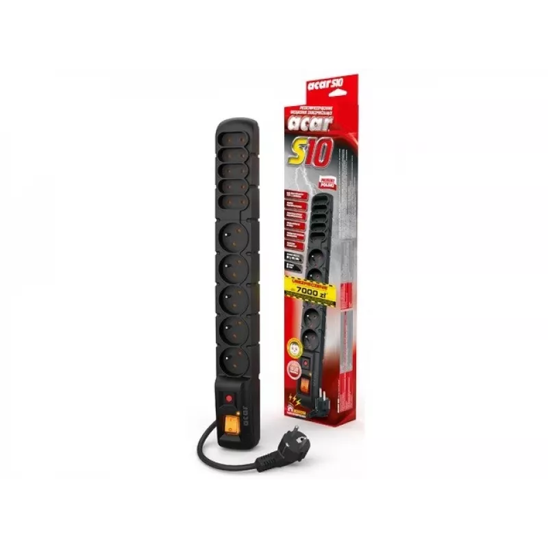 HSK DATA S10 3m power extension 10 AC outlet(s) Indoor/Outdoor Black