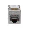 Shielded Cat.6A Slim Keystone Jack, EQUIP 767223, Toolfree, RJ-45, Flat, Silver, 8 pcs