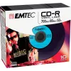 EMTEC Vinyl Look - 10 x CD-R - 700 MB (80 Min) 52x - Blue, Yellow, lilac, Green, pink - Slim Jewel Case