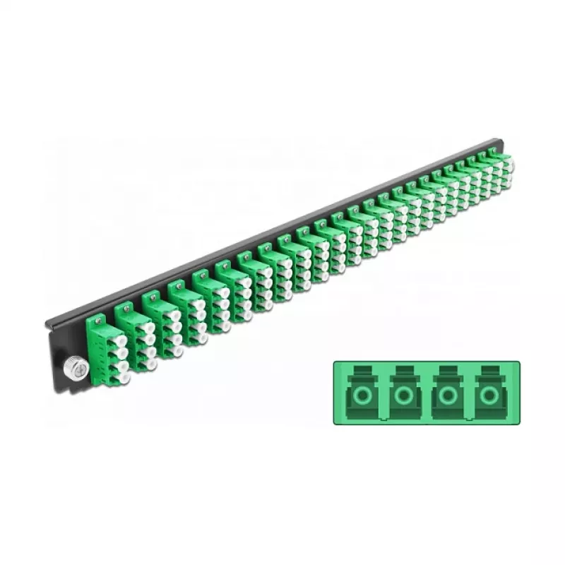 Splice Box Front Panel DeLOCK 19 inch 43370 24 port LC Quad green