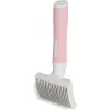 Brush ZOLUX 550004 — cat brush S, steel bristles, plastic handle, 175 mm, pink/white