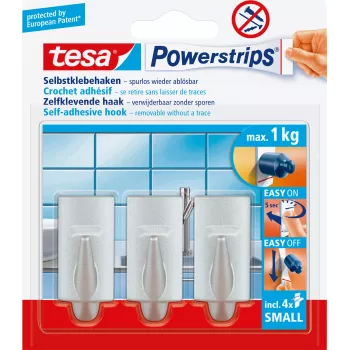 Universal hook TESA 57544-00010-03 Chrome Indoor 3 pcs