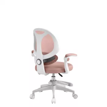 Children's swivel chair mark adler Junior 4.5 Pink — mesh back, foam seat, adjustable height 40–50 cm, armrests, lumbar support, castor wheels (Open Box)