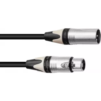 PSSO XLR microphone cable 3-pin 15 m, black, Neutrik connectors