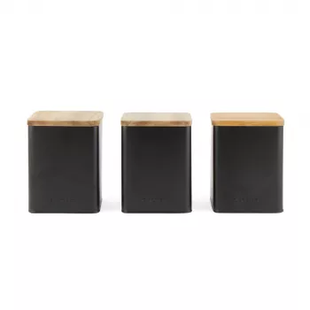 Canister set Salter BW12898EU7, 3-piece, black, airtight kitchen storage containers