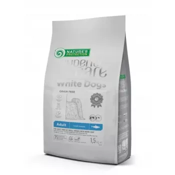 Dry dog food nature’s protection White Dogs Herring Adult Small Breeds 1.5 kg – fish, 25% protein, 16% fat, sensitive stomach, complete feed