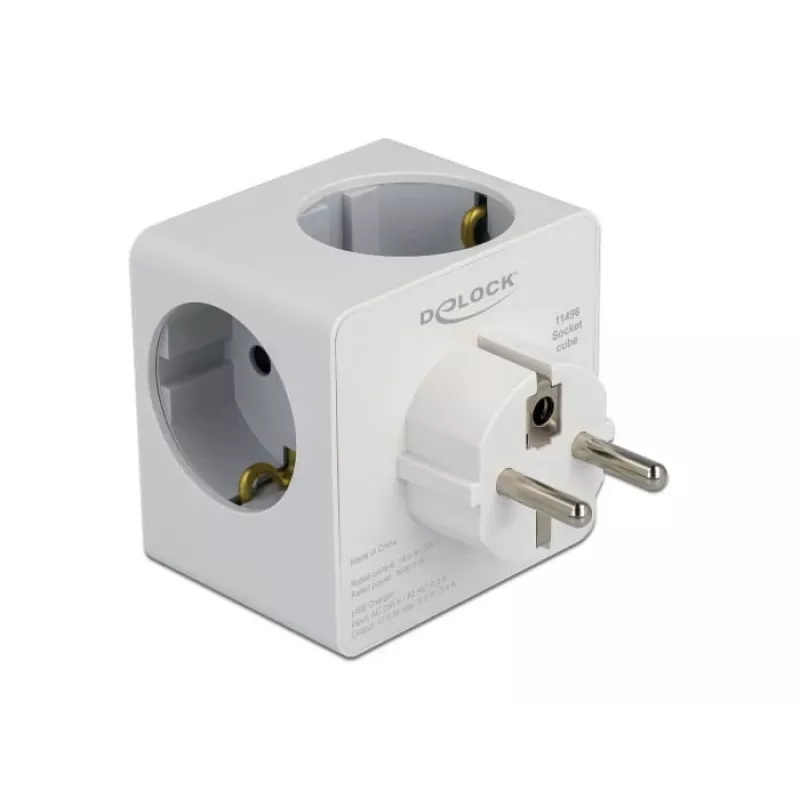 Power Plug Adapter Type F DeLOCK 11496 2 USB Ports 5V 2.4A 3A
