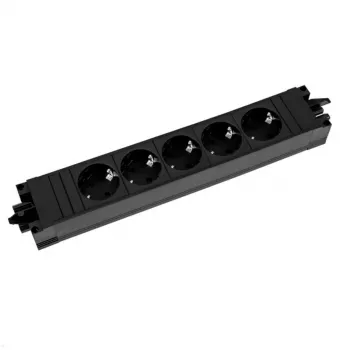 BACHMANN STEP BASE 5x Grounded Plug, black (906.18821)