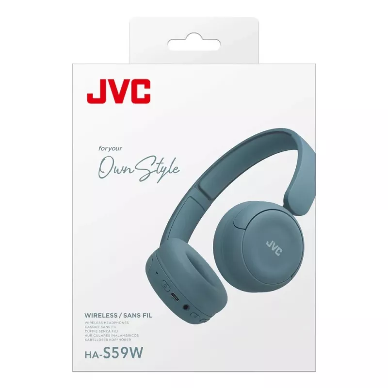 Headset JVC HA-S59W — Wired & Wireless Bluetooth, Supraaural, Head-band, 20–20000 Hz, 1.2 m cable, Blue