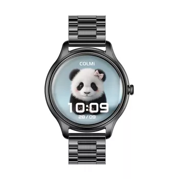 Smartwatch Colmi L28 with Black Case and Black Steel Strap