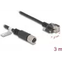Network Cable DeLOCK M12 Cable X-coded 8 pin female to RJ45 plug Cat.6A 3 m Black