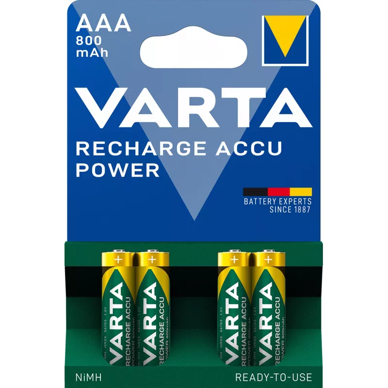 VARTA HR03 AAA Recharge Accu Power 800 mAh 56703 Rechargeable batteries 4 pc(s) Green