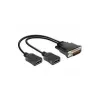Video Cable Adapter DeLOCK 65280 0.25 m DMS 2 x HDMI Black