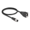 DeLOCK M12 Adapter Cable D-coded 4 pin male to RJ45 female 50 cm