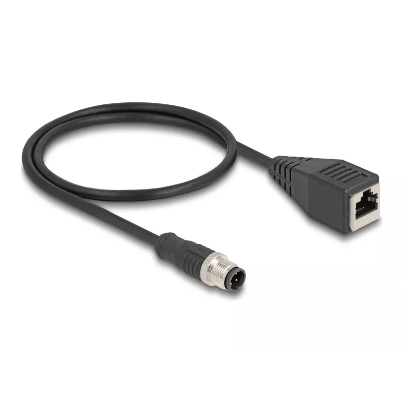 DeLOCK M12 Adapter Cable D-coded 4 pin male to RJ45 female 50 cm