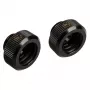Adapter G1/4 inch external thread to 14mm hard tube, BitsPower Touchaqua TA-FH14-GB, 2-pack, black