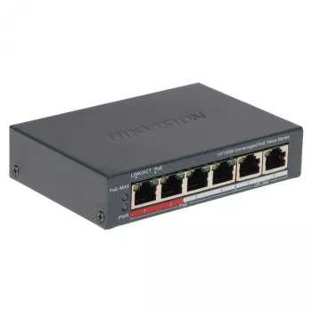 Network Switch Hikvision DS-3E0106P-E/M(B) — 6-port PoE Ethernet switch
