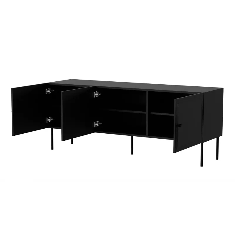 RTV 3D cabinet PALAZZO BIS 151x40x60 black matt