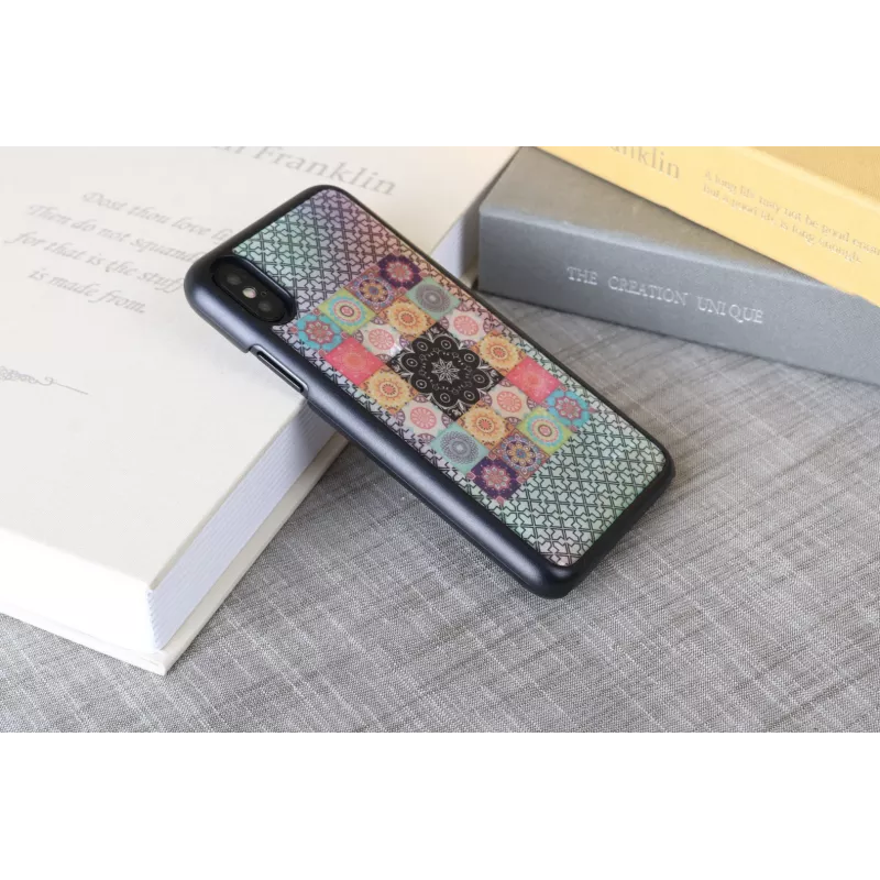 Smartphone case iKins for iPhone XS / XS S — Flower Garden design, black