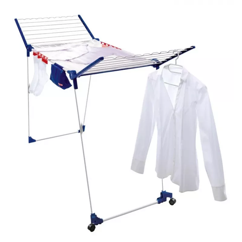 Floor-standing laundry drying rack Leifheit Pegasus 200 — blue/white