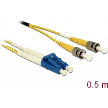 Optical Fibre Cable LC ST Singlemode OS2 0.5m DeLOCK