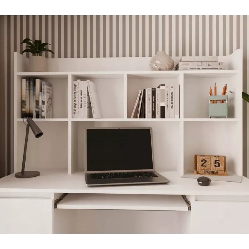 KUBA Desk Set + Extension Piece, White