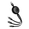USB 3-in-1 cable Baseus Bright Mirror — micro USB, USB-C, Lightning, 66W, 1.1 m