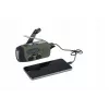 Emergency radio FOSCO 464600 with LED torch, power bank, FM, IPX3, solar/manual/USB-C — green/black