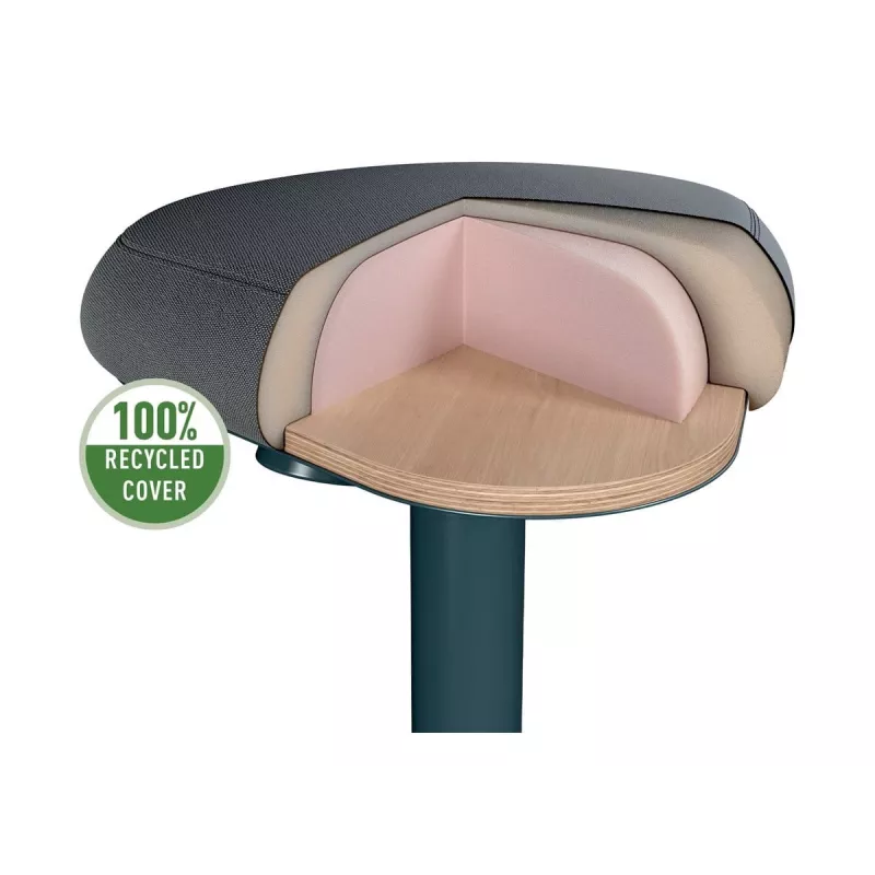 Office chair Leitz 65440089 padded seat grey plastic frame