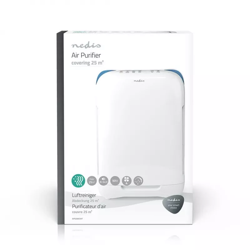 Nedis AIPU200CWT air purifier 25 m² 54 dB 50 W White