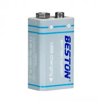 Rechargeable 9V battery Beston AA620289 1000mAh Li-Ion