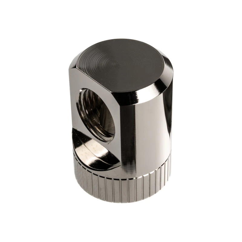 EK Water Blocks EK-Torque Adapter 90 degrees G1/4 inch AG to G1/4 inch IG - Rotatable, nickel Silver