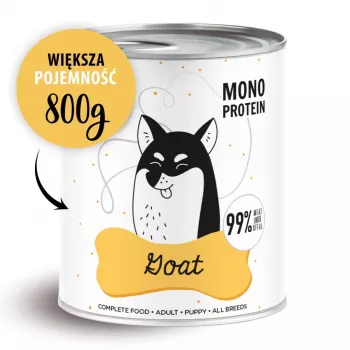 Wet dog food PAKA ZWIERZAKA Pepe Goat 800 g — complete adult wet food with goat, 81.4% moisture, 9.6% protein