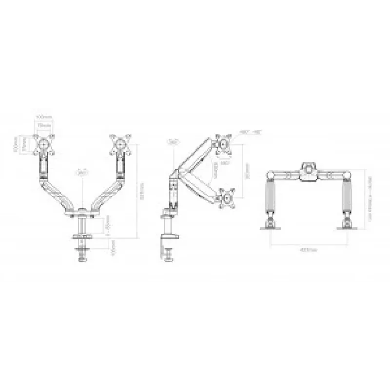 Desk holder for 2 LED/LCD monitors 10-32 L-18GD ART 9KG 2xUSB3.0
