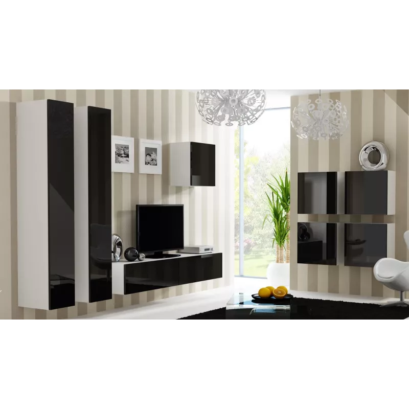 Cama Square cabinet VIGO 50/50/30 white/black gloss