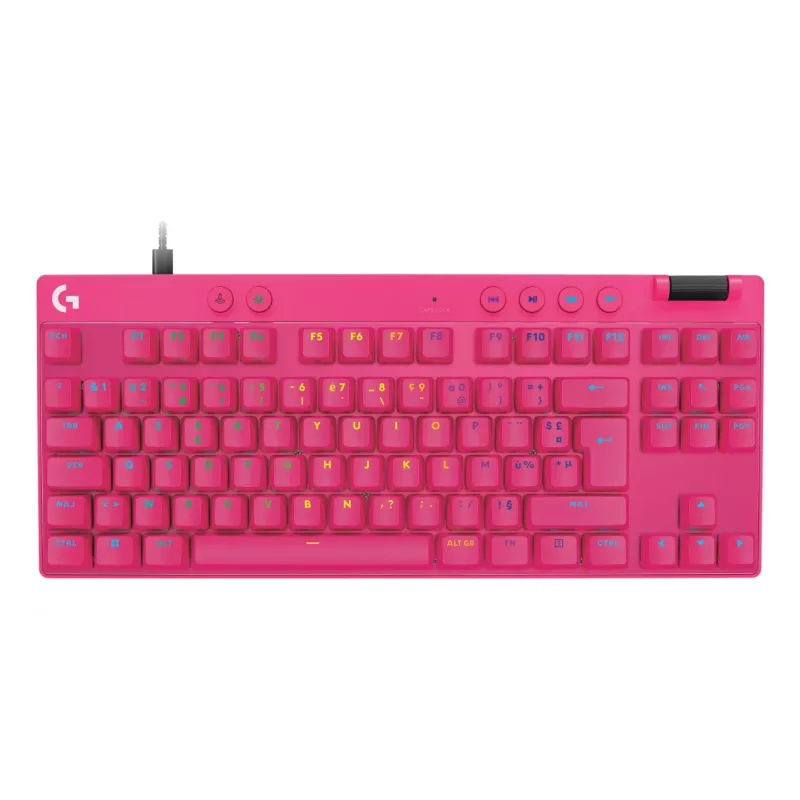 Gaming Keyboard Logitech G 920-013249 USB AZERTY French Pink Tenkeyless