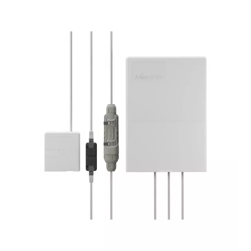 PoE injector MikroTik GPEN21 with SFP support, Gigabit Ethernet (10/100/1000 Mbps), 2 RJ-45 ports, white, 12–57V input
