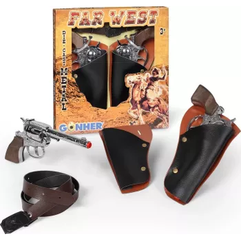 Toy gun set Pulio 155148/0 — 2 revolver pistols with belt