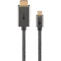 Goobay USB-C -to-HDMI -Braided Cable 4K a 60 Hz 3 m black Silver - -Plug> (75701)