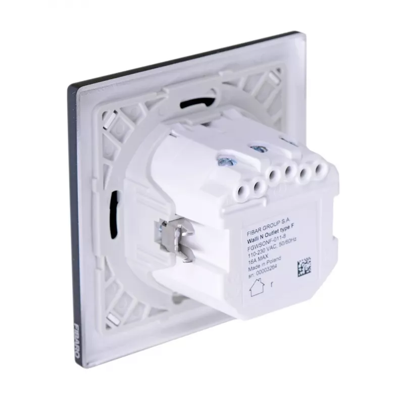 Socket outlet Type F Fibaro FGWSONF-011-8, 1 socket, 110–230V, 50/60Hz, black