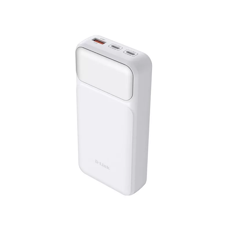 Power bank D-Link DPP-201 — 20000 mAh, 1× USB-A, 2× USB-C, white