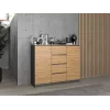 Chest of drawers top e shop Topeshop 2D4S ANT/ART BA KPL — 4 drawers, Anthracite/Oak, 1200×400×970 mm, particle board