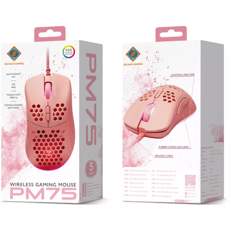 Deltaco Lightweight Gaming Mouse,RGB (GAM-108-P)