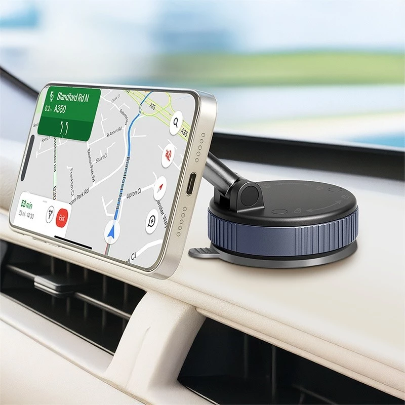 Magnetic smartphone hole r with vacuum suction