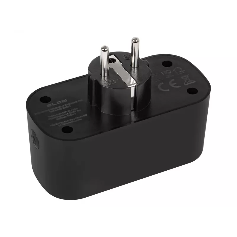 TUYA WiFi-controlled double smart socket, black