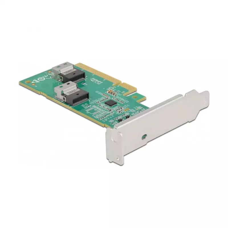 DeLOCK PCI Express 4.0 x8 Card to 2 x internal SFF-8654 4i NVMe Low Profile