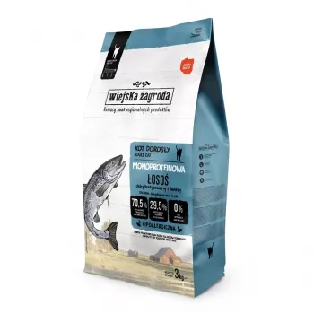 Dry Cat Food wiejskazagroda Monoprotein Salmon Adult 3 kg - grain-free, single-protein, 38% protein, 20% fat